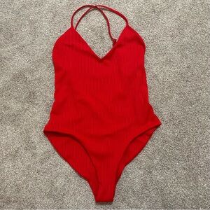 Red Mara Hoffman One Piece Swimsuit, size M